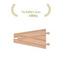 Voie double en bois 14,5 x 9 x 1,2 cm Éléments de voie parallèle Guidage fluide de deux rails Extension de la voie ferrée Accessoire stable 2