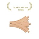 Voie en bois grande en Y 15,4 x 13,7 x 1,2 cm Trois embranchements pour la direction de la voie Élément multidirectionnel pour la création de branches et l'extension de la voie ferrée en bois 2