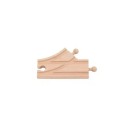 Voie en bois petite bifurquée 10,2 x 6,8 x 1,2 cm Division de la voie en deux directions Élément pratique pour créer des branches et étendre le circuit de train en bois 1