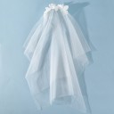 Voile blanc en tulle avec couronne florale Accessoire capillaire de mariage Voile léger et élégant pour mariage et enterrement de vie de jeune fille 2