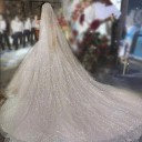 Voile de mariage 3 m Cathédrale Monocouche Pailleté Tulle Luxueux Effet Sparkle Long Voile pour Mariée 5