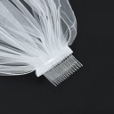 Voile de mariage 50 cm Voile en tulle blanc avec perles Peigne 7 cm Élégant voile court pour cheveux de mariée 5