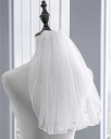 Voile de Mariage Court en Tulle à Une Couche avec Peigne Décoré de Cristaux Maille Fine Blanche Élégant Accessoire pour Mariée 3