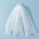 Voile en tulle blanc avec peigne Accessoire capillaire de mariage Voile léger et élégant pour mariage, enterrement de vie de jeune fille et séance 2
