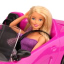 Voiture pour poupées avec vêtements et accessoires 26 pcs Cabriolet rose Robes et chaussures avec sacs à main Plastique et textile Dimensions 4