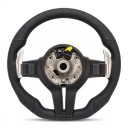 Volan sportiv în stil M5 pentru BMW F10 F11 F07 F06 F12 F13 F01 F02 cu padele de schimbare și butoane multifuncționale din piele perforată Negru 3