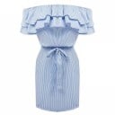 Volánikové šaty so spadnutými ramenami 2