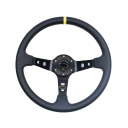 Volant en cuir universel pour courses automobiles diamètre 35 cm Volant de sport pour voiture Design ergonomique Surface antidérapante Prise 3