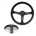 Volante Nardi 35 cm em pele PU com costura preta para volante desportivo ND para carro Corridas de Automóveis Tuning Acessório de Interior 1