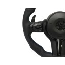 Volante sportivo in stile M5 per BMW F10 F11 F07 F06 F12 F13 F01 F02 con paddle e pulsanti multifunzionali Pelle perforata Nera 5