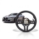 Volante sportivo per BMW E90 E91 E92 con paddle e pulsanti multifunzionali Nero con cuciture blu Per la serie 1 E87 e X1 E84 1