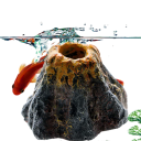 Volcan aquariophile 5 x 6,5 cm Décoration en résine pour aquarium Pierre à bulles Sortie d'air Décoration avec effet de bulles pour aquariums 2