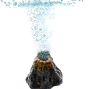 Volcan aquariophile 5 x 6,5 cm Décoration en résine pour aquarium Pierre à bulles Sortie d'air Décoration avec effet de bulles pour aquariums 3