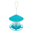Voleur extérieur pour oiseaux 16,5 x 16,5 cm Mangeoire suspendue avec toit et perchoir Câble métallique 13,5 cm Mangeoire résistante pour le jardin 4