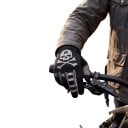 Vollfinger-Sporthandschuhe für Motocross mit Schädel-Design und verstärktem Daumen in Schwarz mit grauen Akzenten für Offroad-Fahrten 4