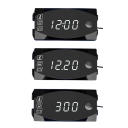 Voltmetro digitale multifunzionale con termometro 3 in 1 display LED 6V–30V Mini display per moto Avviso di alta tensione pannello misuratore DC 2