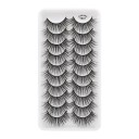 Voluminous Artificial Eyelashes 10 Pairs False 3D Adhesive Black Lashes Extension Set 8