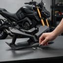 Voorste downforce-spoiler voor naked motorfiets met winglettes, 376 mm, ABS kunststof 3 mm, matzwart, voor Yamaha MT-09 2017–2020 en MT-09 SP 2