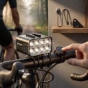 Vorderlicht für das Fahrrad CYCLAMI CYC1800 Drahtloser Fernbedienung 1800 lm 8 LED Aufhängemontage unter Halterung USB-C Aufladung Schwarz 3