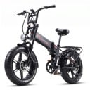 Vouwbare elektrische fiets RANDRIDE YX20M-2 Motor 2000 W Batterij 48 V 20 Ah Fat bike 20 x 4 inch Volledige vering Zwart-rood Voor terrein en stad 3