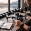 Vouwbare mini drone met dubbele 8K HD camera 9,5 x 9,5 x 3 cm Controller met opbergruimte voor drone Voorverlichting Zwart Voor luchtbeelden 6