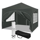 Vouwbare partytent met 4 zijwanden hoogte verstelbaar formaat 3 x 3 m van oxfordstof 210D waterafstotend voor tuin camping en picknick 2