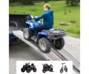 Vouwbare stalen oprijplaten paar voor motorfiets en quad draagvermogen 454 kg lengte 193 cm verzinkt antislip met riemen zilver 3
