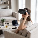 VR szemüveg 100 x 185 x 133 mm mobiltelefonhoz, 6 hüvelykig terjedő kijelzővel, 3D headset állítható pánttal fekete színben távirányító nélkül 4