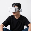 VR szemüveg 205 x 222 x 99 mm fülhallgatóval 4,7-től 7 hüvelykig terjedő telefonokhoz 3D sisak filmekhez és virtuális valósághoz fehér színben távirányító nélkül 6