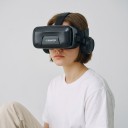 VR szemüveg fejhallgatóval mobilhoz 6 hüvelykig terjedő kijelzővel 3D headset állítható pánttal fekete színben távirányító nélkül 2