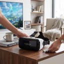VR szemüveg mobiltelefonokhoz 4,5-től 6,53 hüvelykig 3D VR sisak állítható fejpánttal fehér és fekete színben 4