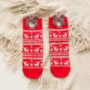 Vrolijke kerstsocken van katoen met kleurrijke wintermotieven Comfortabele sokken voor feestdagen Universele maat Verpakking bevat één paar 5