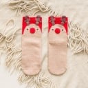 Vrolijke kerstsocken van katoen met kleurrijke wintermotieven Comfortabele sokken voor feestdagen Universele maat Verpakking bevat één paar 6