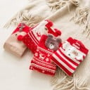 Vrolijke kerstsocken van katoen met kleurrijke wintermotieven Comfortabele sokken voor feestdagen Universele maat Verpakking bevat één paar 21