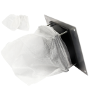 Vstavaný stolný vysávač na nechty 6W Strieborný manikúrny odsávač prachu s ventilátorom 4000 ot./min EU zástrčka ABS materiál 15×20×5 cm s 3 sáčkami 4