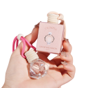 Vůně do auta přívěsek svěží parfém 8 ml skleněná lahvička růžová dekorace interiéru vozidla závěsný aroma difuzér 4