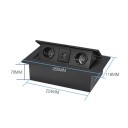 Výklopný zásuvkový panel 2 EU zásuvky + USB 265×118×70 mm hliníkový panel s tlačítkom pre vysunutie do pracovnej dosky 3