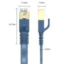 Výkonný Cat8 internetový kábel plochý 40Gbps 1 m nylonové opletenie RJ45 2000MHz modrý pre pripojenie PC routeru a konzolí 2