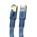 Výkonný Cat8 internetový kábel plochý 40Gbps 1 m nylonové opletenie RJ45 2000MHz modrý pre pripojenie PC routeru a konzolí 4