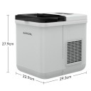 Výrobník ledu do auta s denním výkonem 11 kg a napájením 12 V i 24 V nebo ze sítě 100 až 240 V bílý s černým víkem 293 x 229 x 279 mm 3