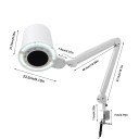 Vysavač prachu z nehtů se světlem 55 W s 10 stupni sání a 3barevným LED osvětlením hlava 23,2 x 24,25 cm ABS bílý se svorkou ke stolu 2
