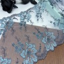 Vyšívaná krajková sieťovina 18,5 x 91 cm Polyesterová krajka s rastlinným motívom Dekoratívna látka na šitie odevov dekorácií DIY 1