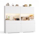 Vysoká kuchynská skriňa 180 x 100 x 38,5 cm s LED osvetlením otvorenej niky na spotrebiče Šesť dverí a dve zásuvky Nosnosť až 40 kg 2