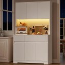 Vysoká kuchynská skriňa 180 x 100 x 38,5 cm s LED osvetlením otvorenej niky na spotrebiče Šesť dverí a dve zásuvky Nosnosť až 40 kg 3