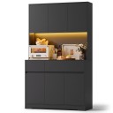 Vysoká kuchynská skriňa 180 x 100 x 38,5 cm s LED osvetlením otvorenej niky na spotrebiče Šesť dverí a dve zásuvky Nosnosť až 40 kg 8