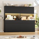 Vysoká kuchynská skriňa 180 x 100 x 38,5 cm s LED osvetlením otvorenej niky na spotrebiče Šesť dverí a dve zásuvky Nosnosť až 40 kg 12