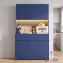 Vysoká kuchynská skriňa 180 x 100 x 38,5 cm s LED osvetlením otvorenej niky na spotrebiče Šesť dverí a dve zásuvky Nosnosť až 40 kg 23