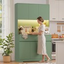 Vysoká kuchynská skriňa 180 x 100 x 38,5 cm s LED osvetlením otvorenej niky na spotrebiče Šesť dverí a dve zásuvky Nosnosť až 40 kg 20