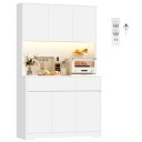 Vysoká kuchyňská skříňka 180 x 100 x 38,5 cm S LED osvětlením otevřené niky na spotřebiče Šest dvířek a dvě zásuvky Nosnost až 40 kg 1