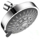 Vysokotlaká sprchová hlavice 5 režimů průměr 10 cm materiál ABS otočný kulový kloub průtok 2,5 gpm tlak 80 psi chromová do koupelny i sprchy 2